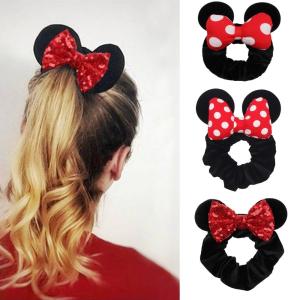 シュシュ ミニー風 大きめ ヘアアクセサリー ヘアゴム カチューシャ