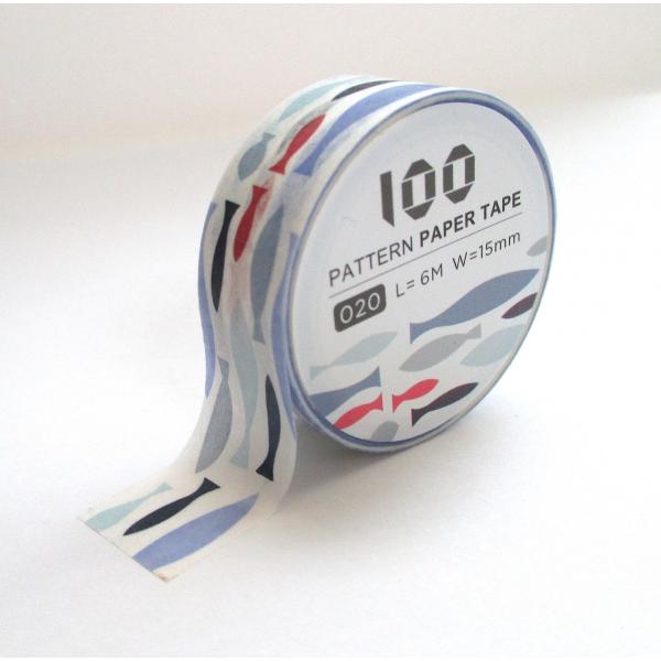 100 pattern paper tape 15mm Fish 魚