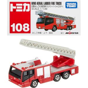 タカラトミー『 トミカ No.108 日野 はしご付消防車 (箱) 』 ミニカー 車 箱入り 玩具安...