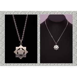 ペンダントネックレス　坂本龍馬アクセサリー［家紋］「組合角に桔梗」銀製チャーム