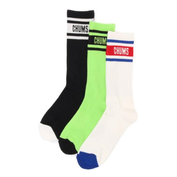 CHUMS チャムス 3P CHUMS Medium Socks 3Pチャムスミディアムソックス 靴...