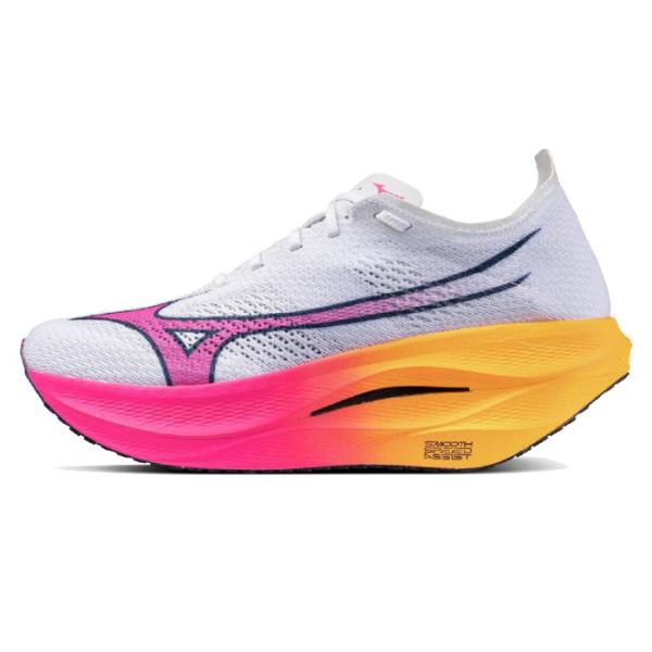 Mizuno ミズノ ランニングシューズ ウエーブリベリオンプロ3 メンズ 2E ホワイト/ピンク/...