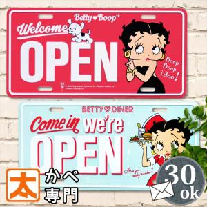 アメコミグッズ アメリカ雑貨 看板 ブリキ看板 ベティちゃん 犬 m1 アメコミポスター アメコミ雑貨 ベティーブープ OPEN イラスト アメリカン雑貨