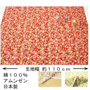 和柄 金彩麻の葉に花文様 全5色 約110cm...の詳細画像2