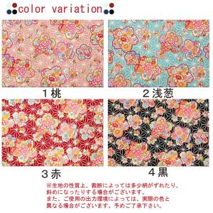 和柄 麻の葉地に華やか花爛漫 全4色 約108...の詳細画像1