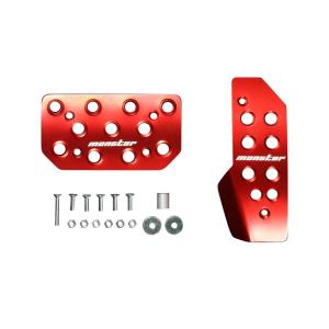 エブリイ DA17V/W AT/5AGS/CVT スポーツドライビングペダルカバー/レッドアルマイト モンスタースポーツ 小型宅配便