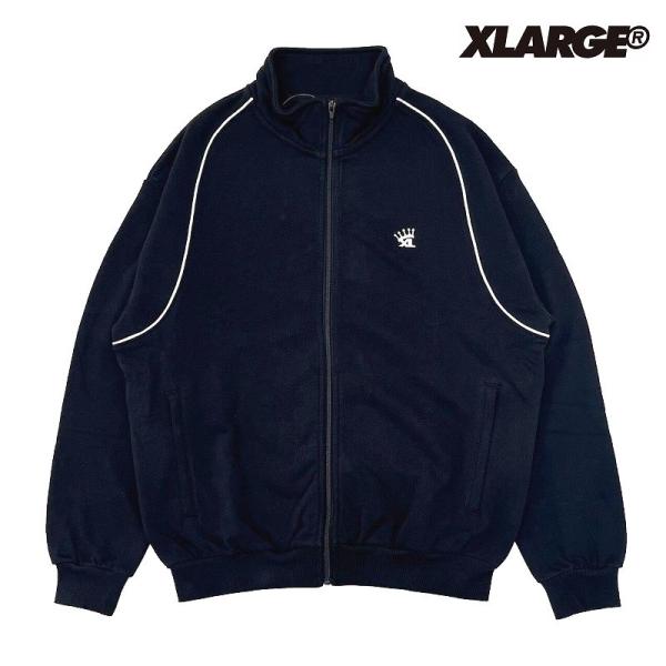 XLARGE EMBROIDERED LOGO PIPING ZIP UP SWEATSHIRT エ...