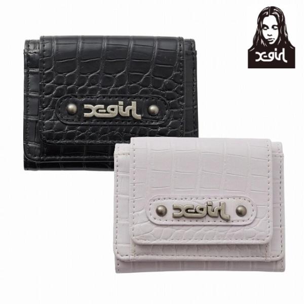 X-girl エックスガール 財布 レディース 人気 ブランド MILLS LOGO FAUX CR...