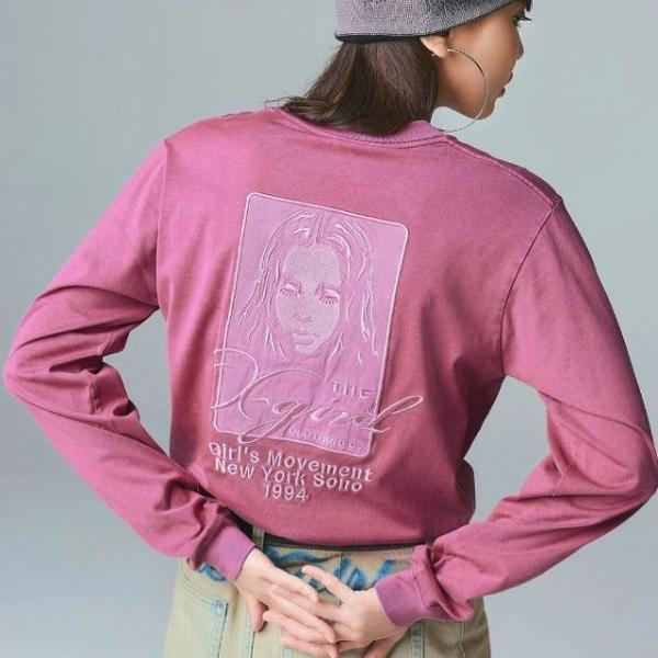 X-girl エックスガール 長袖Tシャツ ロンT PIGMENT DYED FACE AND LO...