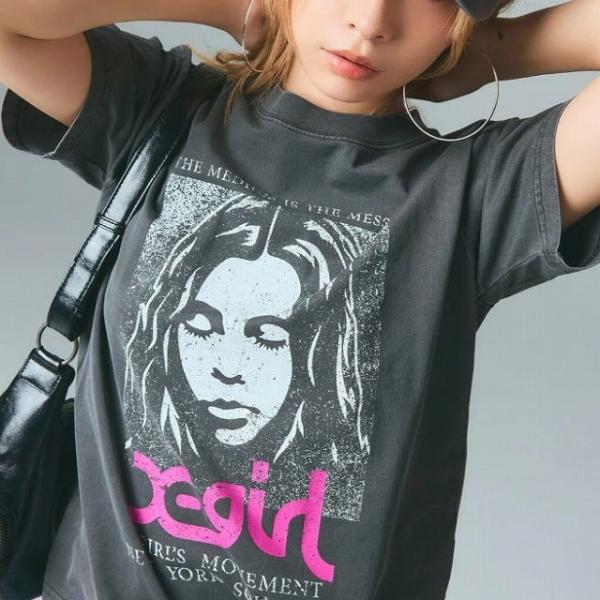 エックスガール Tシャツ レディース X-girl FADED FACE S/S TEE 半袖 人気...