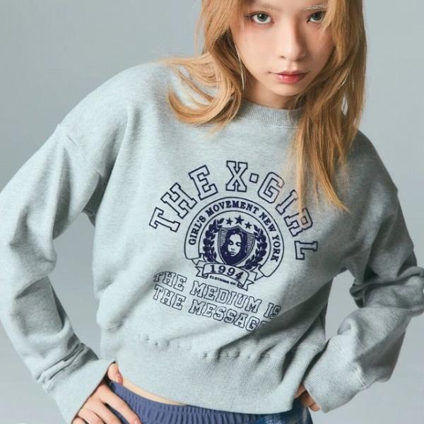 15%OFFセール X-girl エックスガール トレーナー カレッジロゴ スウェットトップス CO...