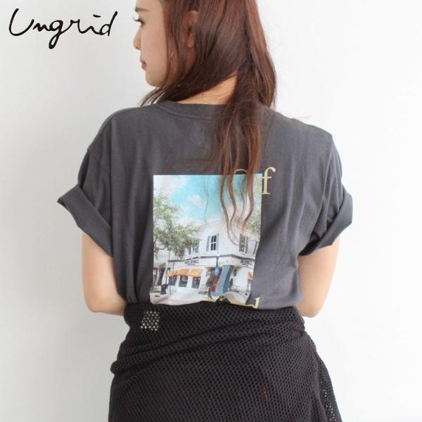 Ungrid アングリッド Tシャツ バックフォトプリントTee レディース 半袖 11262273...
