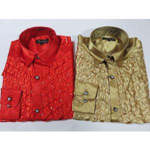 ドレスシャツ 襟ラインストーン オープンカラー : takafuku1915 - 通販