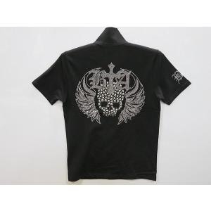 Be Ambition  半袖Tシャツ ジップアップ　スカル＆ウイングストーン　ビーアンビション