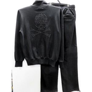BE AMBITION スエット上下セット スカルストーン刺繍 ビーアンビション