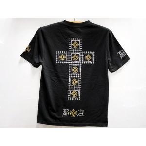 Be Ambition 切替半袖Tシャツ 百合ワッペン＆ロゴ刺繍 ビー