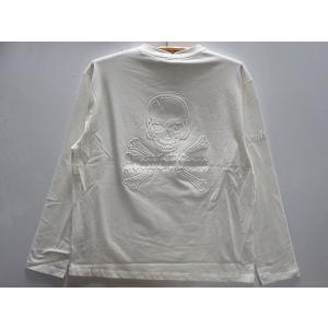 BE AMBITION   スカル＆ロゴ エンボス加工 長袖Tシャツ 　ビーアンビション