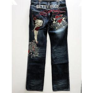 BETTY BOOP × Ed Hardy　総刺繍デニムパンツ　ベティ×エド ハーディー