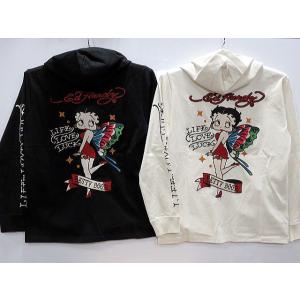 Ed Hardy × BETTY BOOP　コラボ天竺ZIPパーカー　エドハーディー×ベティ