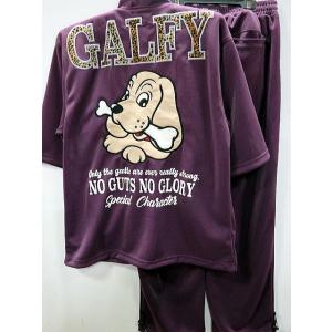 GALFY  ガルフィー 半袖ジャージ上下セット ヒョウ柄切り替え【代引不可商品】