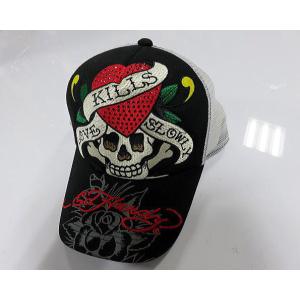 Ed Hardy スカル ハート メッシュキャップ Ed Hardy エド