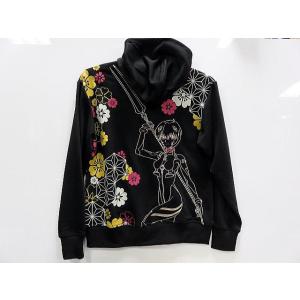 大きいサイズ　エヴァンゲリオン×錦　華小紋　綾波レイ　パーカー EVANGELION × NISHI...