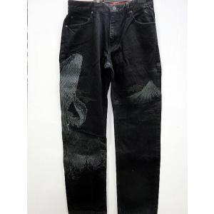 絡繰魂 粋 デニムパンツ 双鯉刺繍 カラクリ魂 : takafuku1915