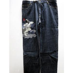 絡繰魂 デニムパンツ 和柄 狼桜極彩 カラクリ魂 : takafuku1915 - 通販