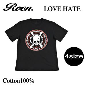 ロエン roen メンズ レディース ファッション Tシャツ カットソー ブラック 黒 半袖 プリント ロゴ スカル 丸首 ストリート カジュアル ギフト プレゼント｜takafuku1915