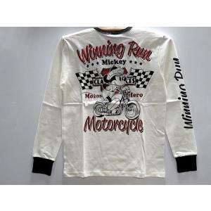 LOWBLOW KNUCKLE　X ディズニー　長袖ＴシャツWINNING RUN MICKEY　ロ...