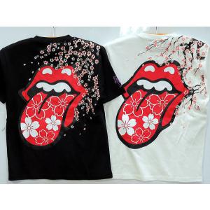 THE ROLLING STONES × JACKROSE　桜刺繍 半袖Tシャツ　ローリングストーンズ×ジャックローズ　ロックT