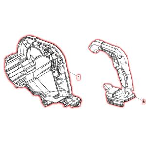 マキタ(makita) 充電式ブロア UB185D用 部品 図番001/008 モータハウジングセット品 183P63-8 交換用｜takahashihonsha