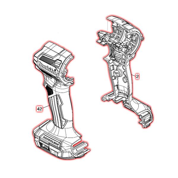 マキタ(makita) 部品 ハウジングセット品 青 183X60-2 図番042 002 左右セッ...