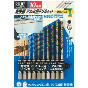 リリーフ(RELIFE) アルミ用ドリル10本組 26597 (金属・金工) イチネンMTM　