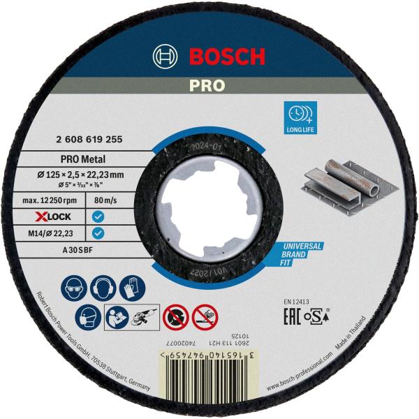 ボッシュ(BOSCH) X-LOCK切断砥石 2608619255 外径125mm 厚さ2.5mm ...