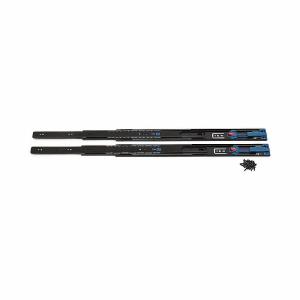 スガツネ工業 スライドレール 4670-500BL セルフ&ソフトクロージング 3段引 ブラック仕様 鋼製 500mm 引き出し用 住宅 テレビボード