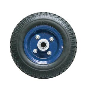 200mm ニューソリッドタイヤ シャフト径17mm ゴム車輪プラホイール