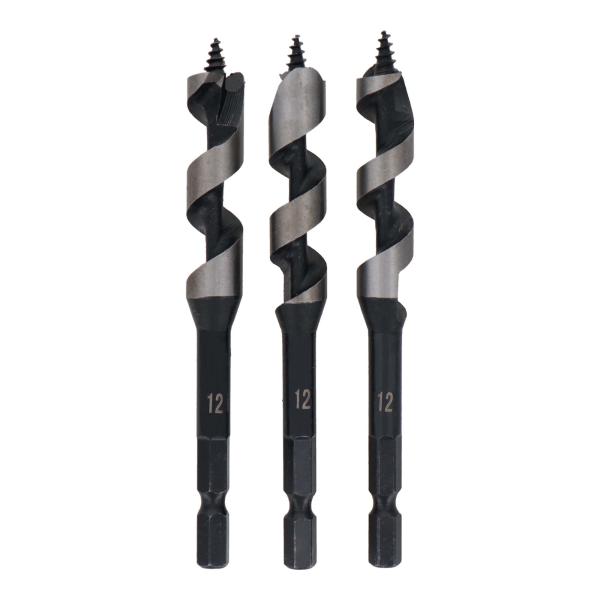 trad ３本組木工用ドリル刃セット 12mm×3本 TWD-312 木材・合板・コンパネの穴あけに