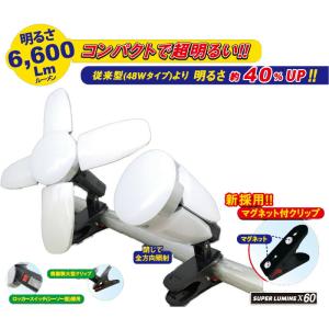 【在庫限り】WING ACE(ウイングエース) LED電球付屋内用 クリップランプ スーパールミネX60 LA-6005-LED【3193】｜takahashihonsha