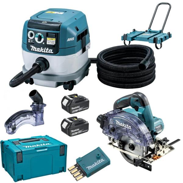 マキタ(makita) 無線連動集塵機+125mm充電式防塵丸鋸セット VC0840+KS513DR...