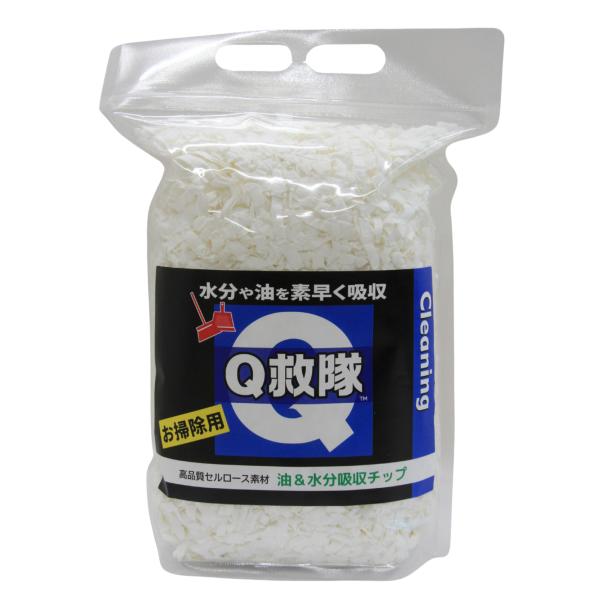 Ｑ救隊 お掃除用【水分や油を素早く吸収 トイレに流せる 嘔吐物 おもらし 灯油 様々な液体の回収に】