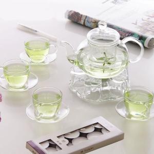 ポカロティー 耐熱ガラスティーポットセット 縦縞硝子急須 ティーカップ４個 ランタン形 おしゃれ 上手型 紅茶 緑茶 満水容量760ml Pashal Com