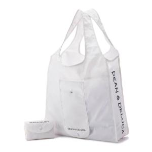 DEAN & DELUCA ショッピングバッグ　ホワイト エコバッグ 折りたたみ式 コンパクト ディーン＆デルーカ お買い物バッグ トートバッグ 携帯便利｜高井ストア