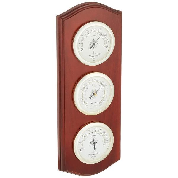 エンペックス気象計 温度湿度計 ウェザーガイド気象計 壁掛け用 日本製 ブラウン BM-716 42