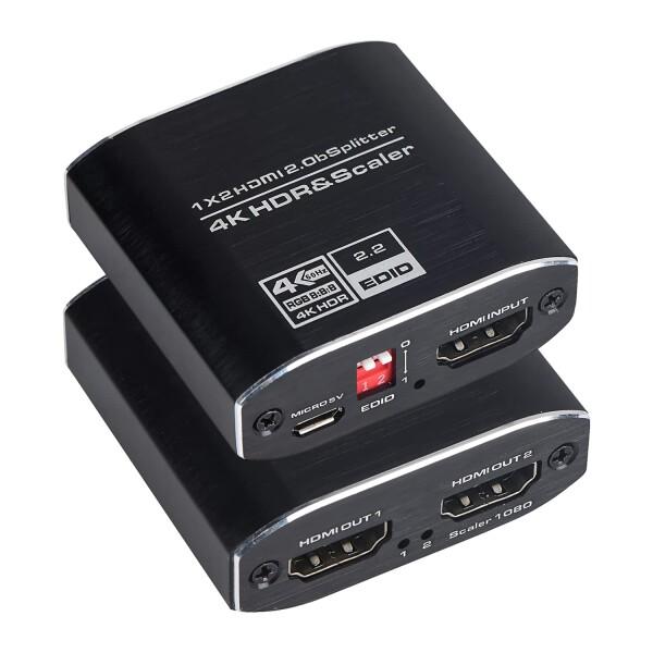 4K HDMI分配器 1入力2出力 HDMI分配器 1x2 HDR &amp; スケーラ RGB 4:4:4...