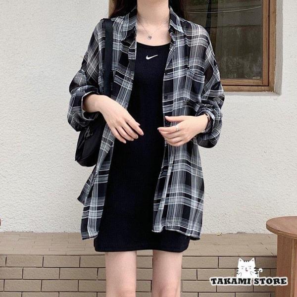 uvカットカーディガン レディース 春夏 薄手シャツ チェック柄 レションカーディガン 長袖ガウン ...