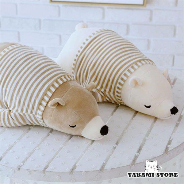 ホッキョクグマ 北極ぐま ぬいぐるみ 手触りふわふわ 添い寝枕 枕 おもちゃ 子供 可愛い ぐるみ ...