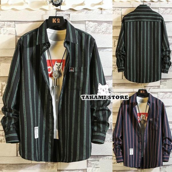 ストライプシャツ トップス 長袖 シャツ カジュアルシャツ 秋服 秋物 きれいめ 30代 40代 5...