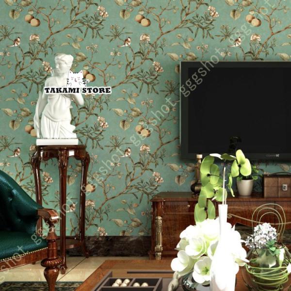 壁紙シール 花柄 アンティーク風 はがせる壁紙 耐熱 防油 おしゃれ 北欧 シールタイプ リメイクシ...