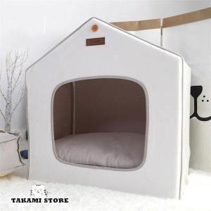 ペットテント ペットベッド キャットハウス 小型犬 猫 犬 猫箱 ペットグッズ ドッグハウス キャットハウス 猫ハウス 寝床 隠れ家 かわいい 組み立て簡単｜takami-store